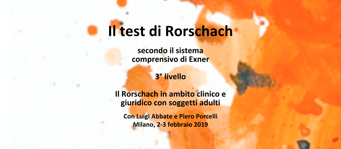 Corso “Il test di Rorschach” 2019